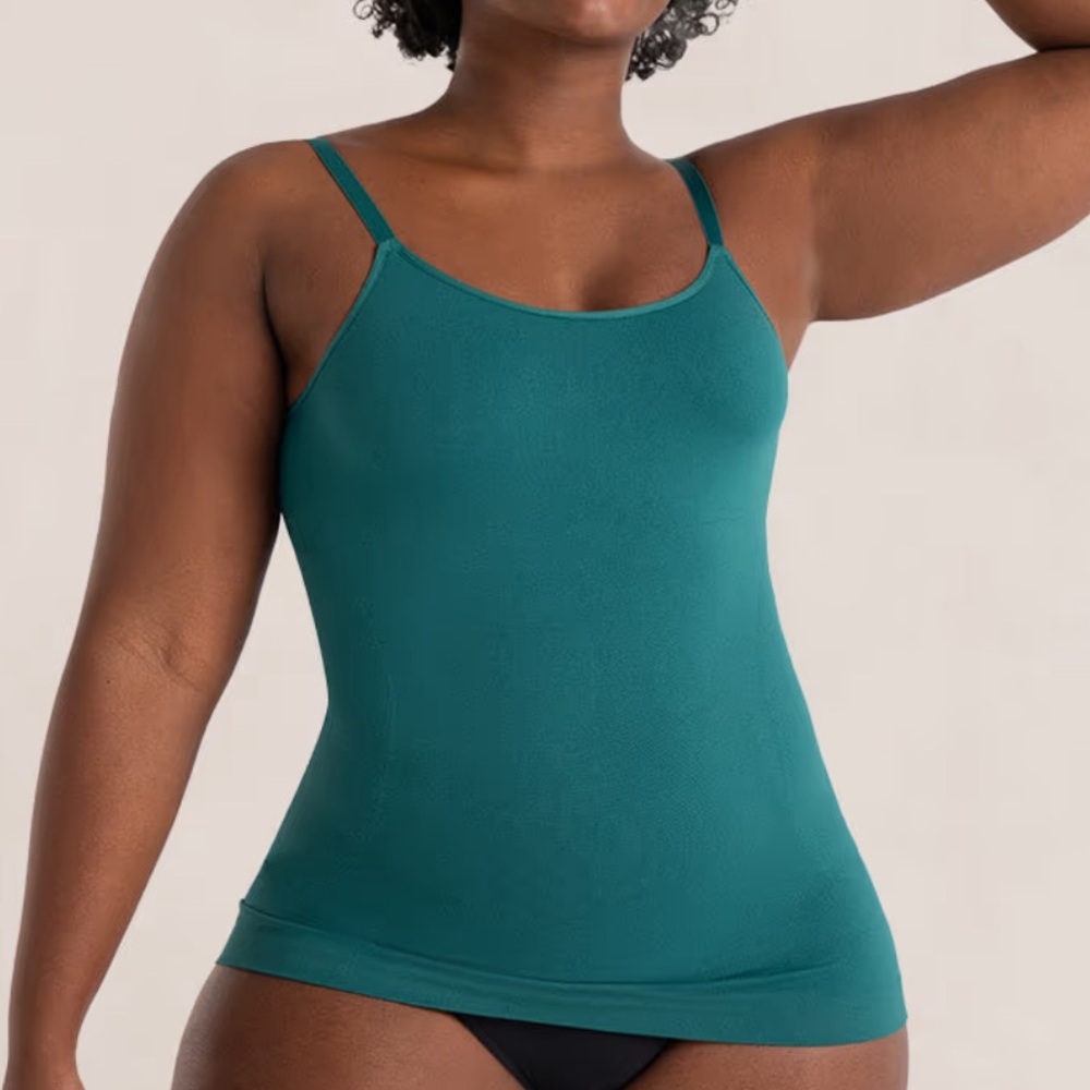 Shapermint Essentials All Day Every Day Scoop Neck Cami Teal/Forest